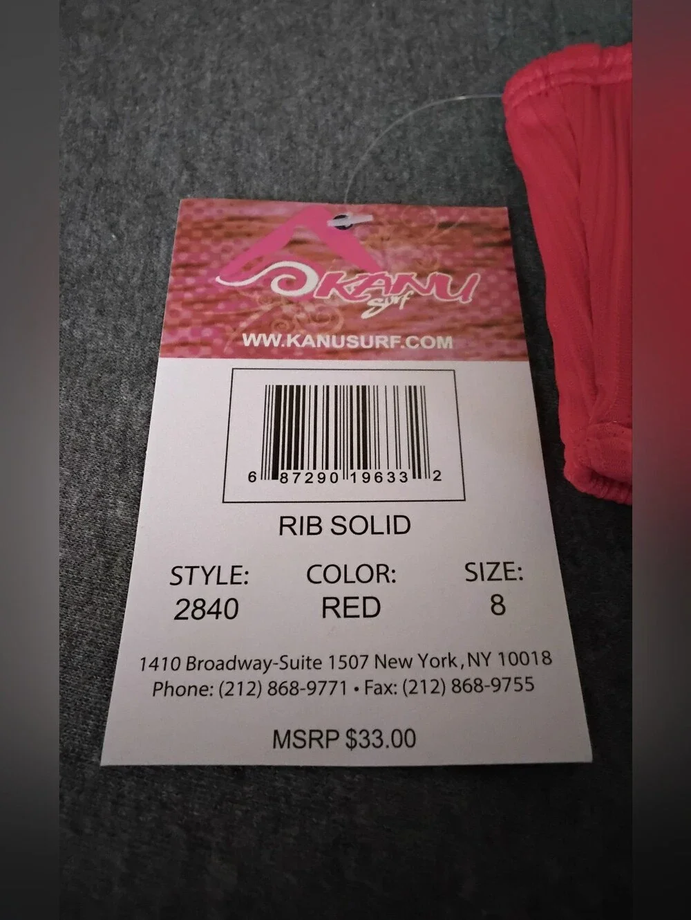 Kanu Surf Girls Size 8 Red Ribbed One Shoulder Cutout Swimsuit NWT